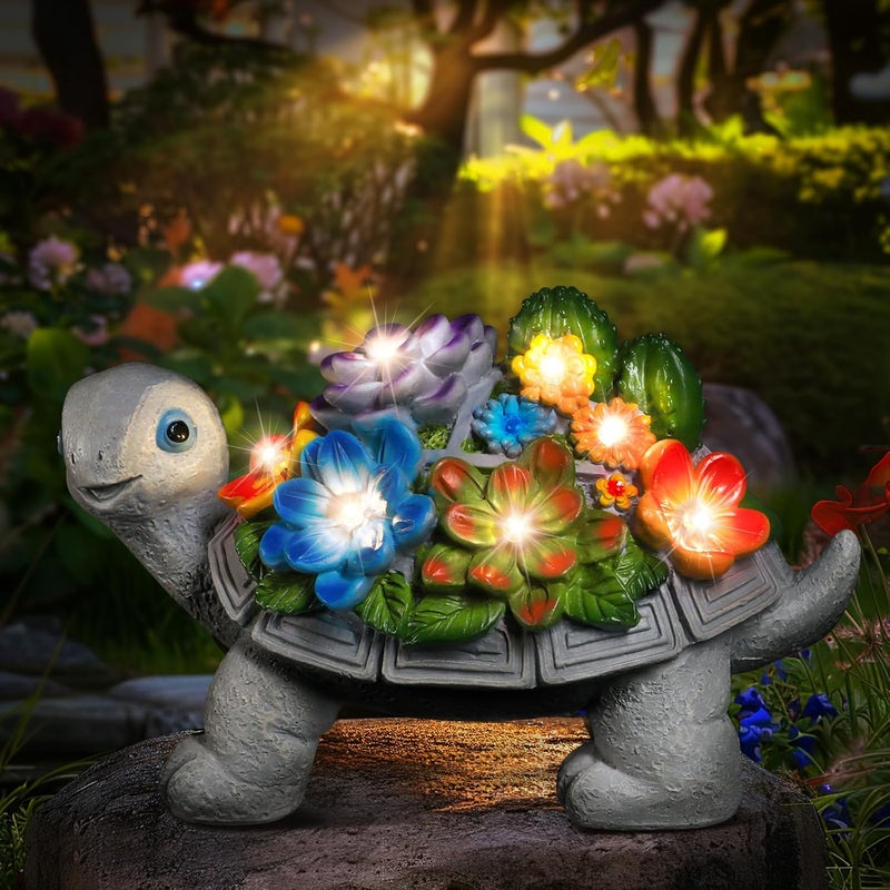 linkax Valentines Day Gifts for Her, Garden Turtle Birthday Gifts for Grandma Mom Women Sister, Solar Lights Outdoor Home Garden Decor for Outside Yard Patio Easter House Warming New Home Presents - Image 1